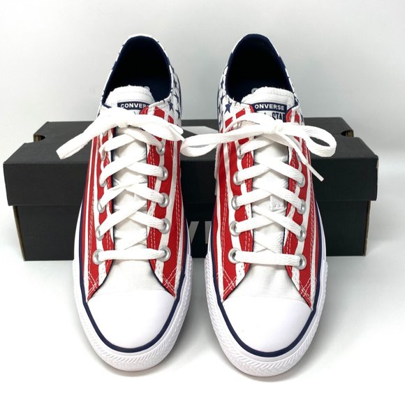 🌿Sale🌿 Converse Chuck Taylor AS Canvas Low Top Red Blue Mens Size 10.5 167838F - Picture 4 of 16
